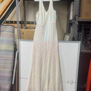 City Triangles Iridescent Sequin Maxi Dress